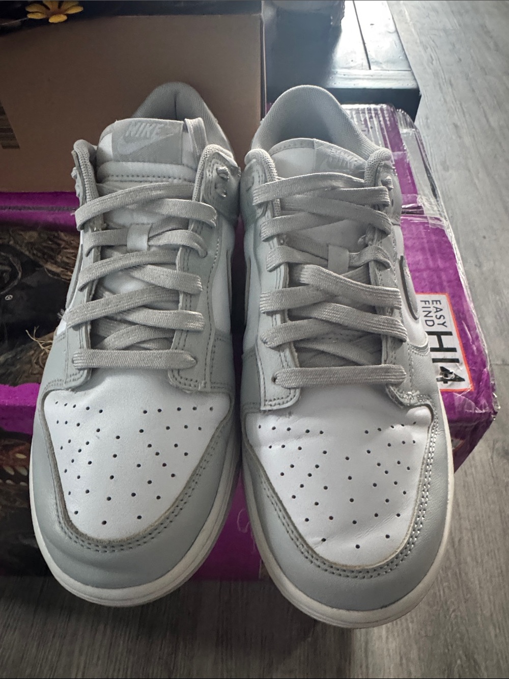 Nike Men’s Low-Top Sneakers in Light Gray and White